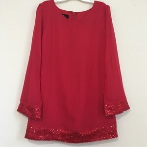 BCX Big Girls Top red long sleeve crew neck blouse